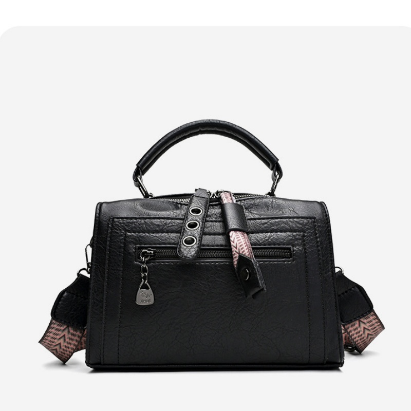 Structured Handbag Top Handle - Structured Boston-style handbag with top handle
