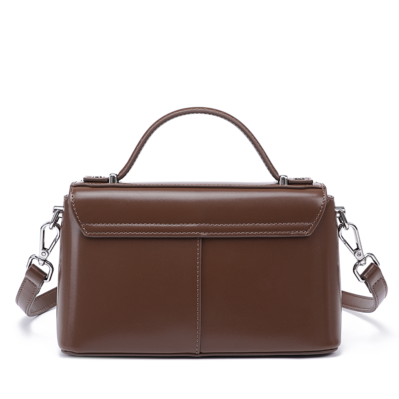 Women Brown Leather Top Handle - Structured Handbag Top Handle recensie en prijs