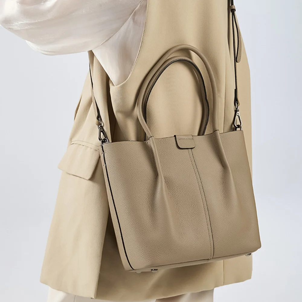Textured Genuine Leather Handb - Structured Handbag Top Handle recensie en prijs