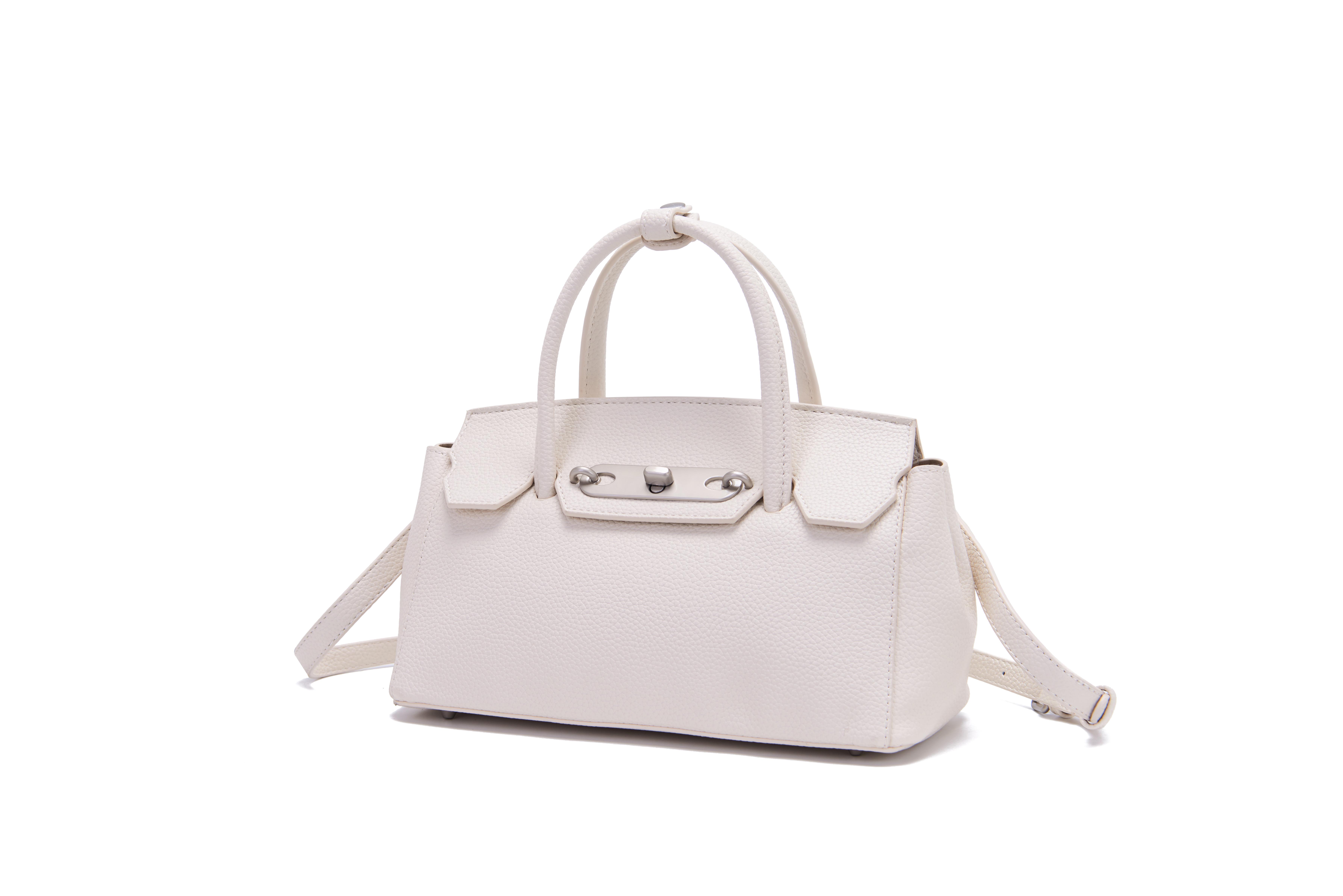 Women Off White Leather Top Ha - Structured Handbag Top Handle recensie en prijs