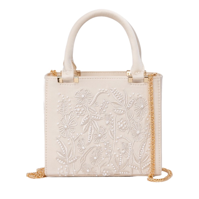 Embroidered Pearl Handbag Vint - Structured Handbag Top Handle recensie en prijs