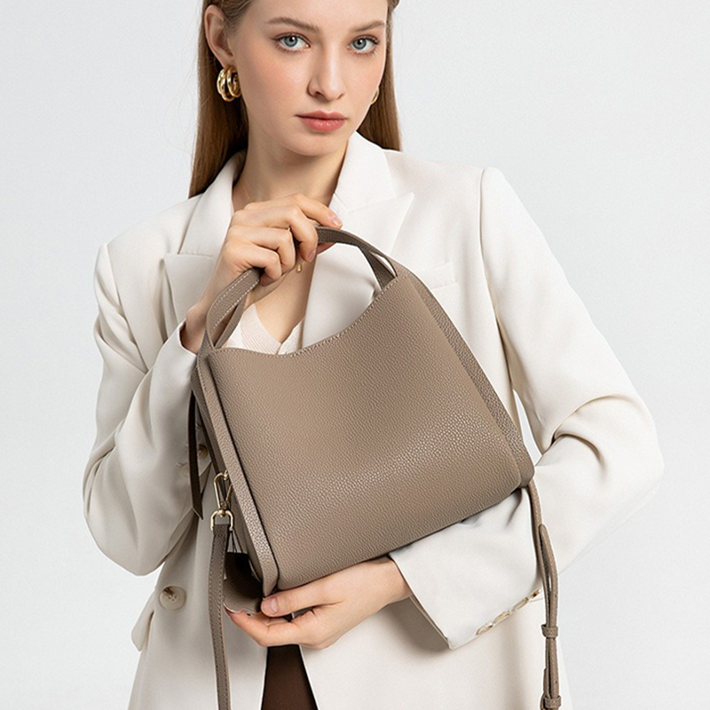 BURMINSA Genuine Pebbled Leath - Structured Handbag Top Handle recensie en prijs