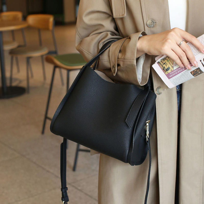 BURMINSA Genuine Pebbled Leath - Structured Handbag Top Handle recensie en prijs