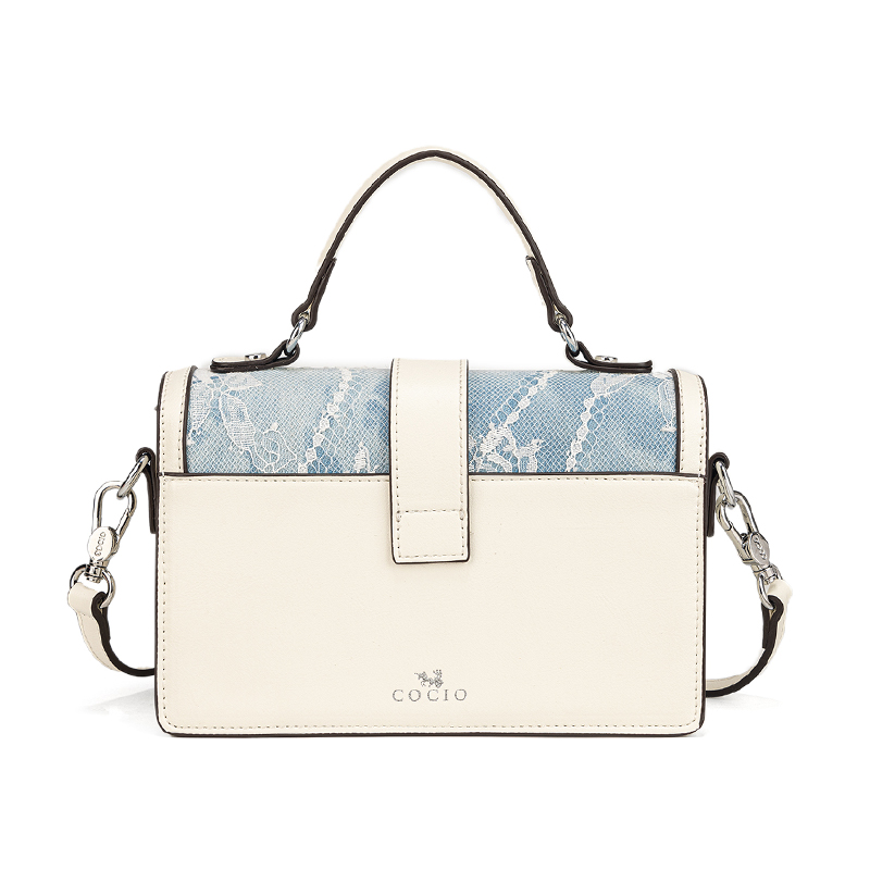 Women Blue Snake Print Lace Pa - Structured Handbag Top Handle recensie en prijs
