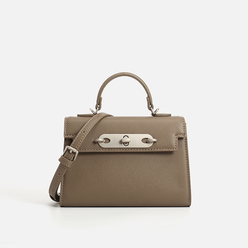 Women Taupe Saffiano Leather T - Structured Handbag Top Handle recensie en prijs