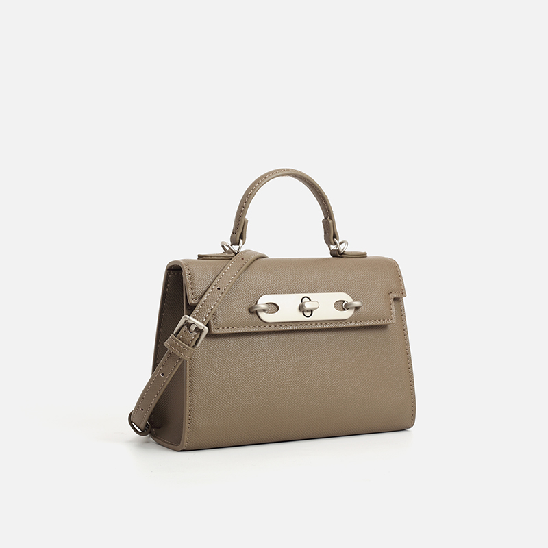 Women Taupe Saffiano Leather T - Structured Handbag Top Handle recensie en prijs