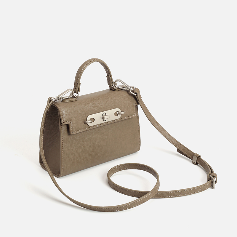 Women Taupe Saffiano Leather T - Structured Handbag Top Handle recensie en prijs