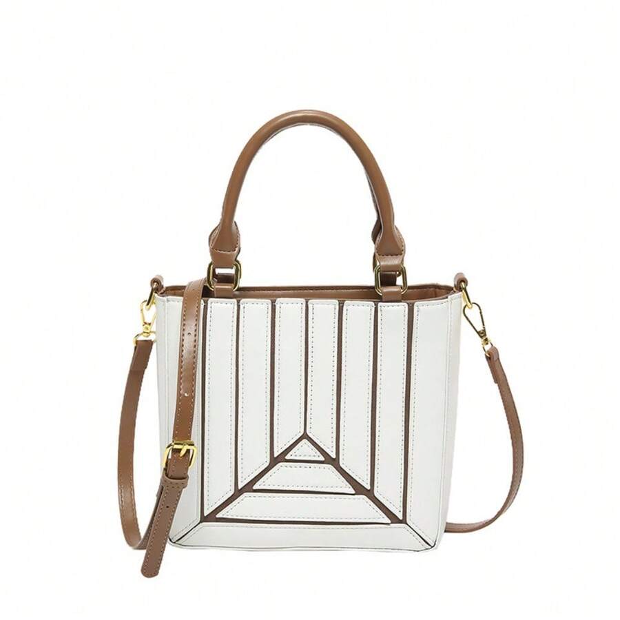 Geometric Panel Structured Top - Structured Handbag Top Handle recensie en prijs